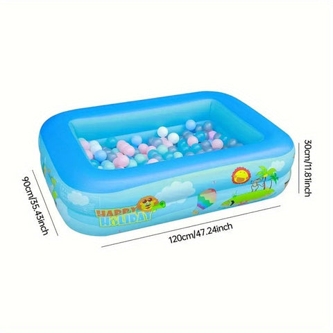 Ozean Splash Aufblasbares Kinderbecken – Dickes PVC für Gartenvergnügen