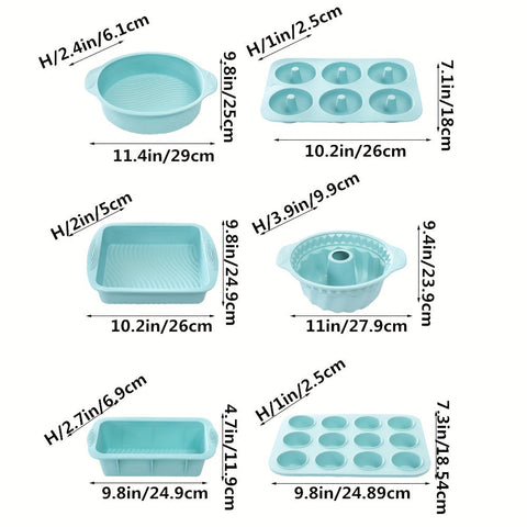 Komplettes Silikon-Bakformen-Set – Flexibel, Langlebig und Einfach zu Benutzen