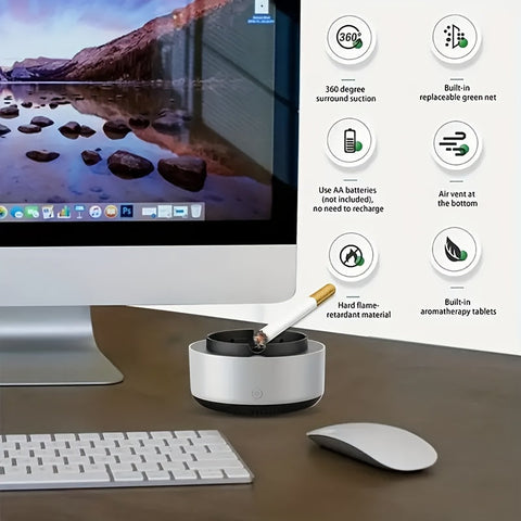 Intelligenter Aschenbecher mit Luftreiniger – Effektive Rauch- und Geruchsbeseitigung mit stilvollem Design