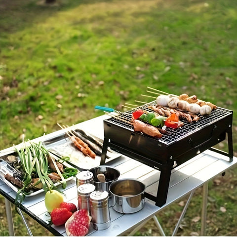 Zusammenklappbarer Holzkohlegrill – Kompakt und Outdoor-Bereit
