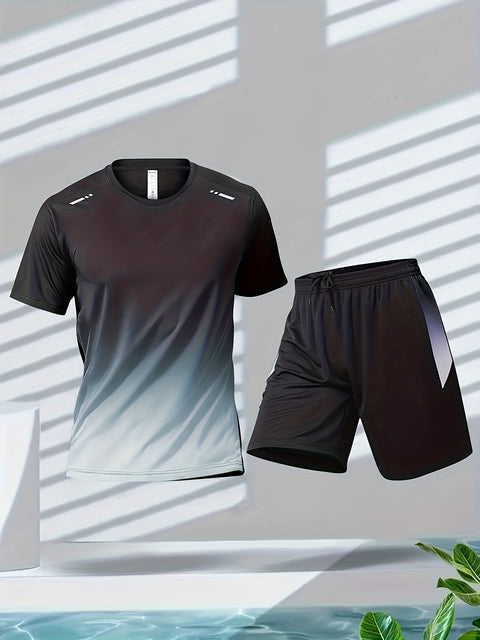 Dynamisches Sport T-Shirt und Shorts Set – Atmungsaktiv und Komfortabel für Aktive Tage
