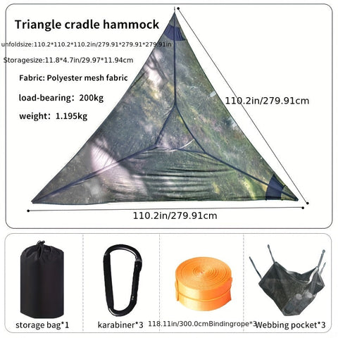 Outdoor-Dreiecks-Hängematte – Geräumig, Belüftet und Robust für Camping