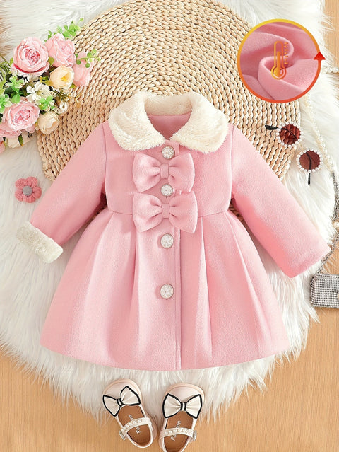 Lotte Winterjacke für Kinder - Elegant mit Schleife und Plüschkragen für kalte Tage