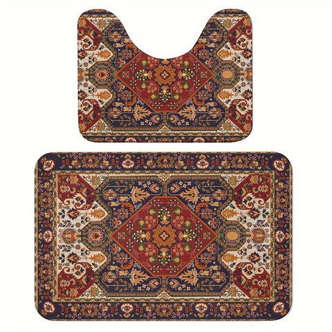 Persisch Inspirierte Badezimmer Teppich Set – Absorbierend und Rutschfest