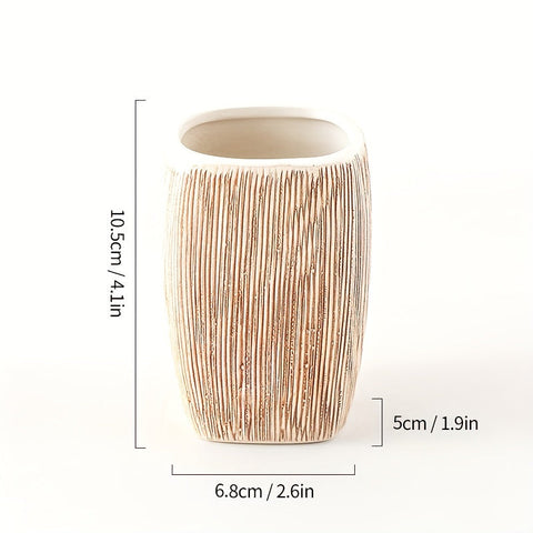 Holzmaserung Stil Keramisches Badezimmer Set – Luxuriöse Accessoires für einen natürlichen Touch in Ihrem Badezimmer