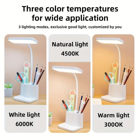 Schlanke Wiederaufladbare LED Schreibtischlampe mit Verstellbarer Beleuchtung – Perfekt zum Lesen und Arbeiten