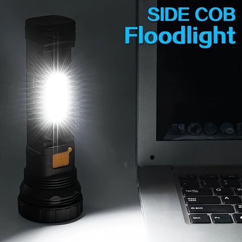 SolarBeam LED Taschenlampe - Wiederaufladbar mit Solarpanel & USB