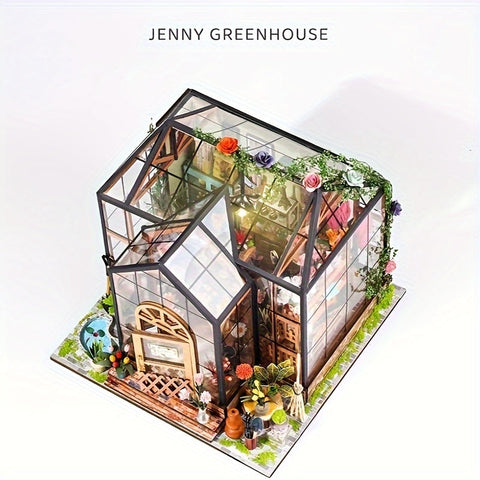 Miniatur Gewächshaus Bücher Ecke – DIY 3D Modell mit LED Beleuchtung