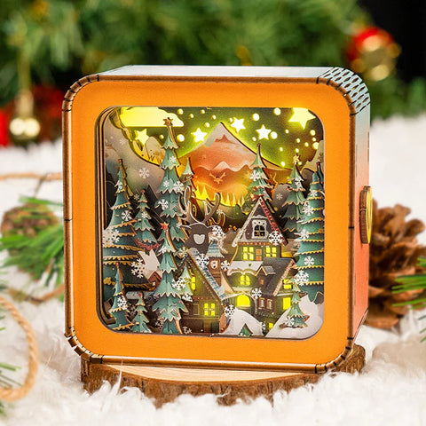 Gemütliches 3D Weihnachtshaus Lichtschaal - Warmes LED Licht und Einzigartige Dekoration