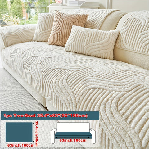 Luxe Plüsch Sofaüberzug – Rutschfest und Atmungsaktiv für ein Gemütliches und Modisches Wohnzimmer