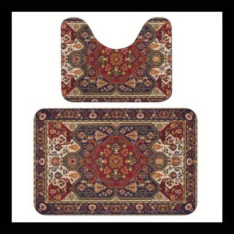 Persisch Inspirierte Badezimmer Teppich Set – Absorbierend und Rutschfest