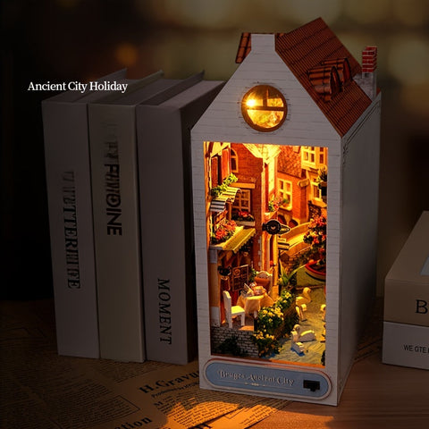DIY Brugge Haus Buchständer – 3D Holzmodell der alten Stadt