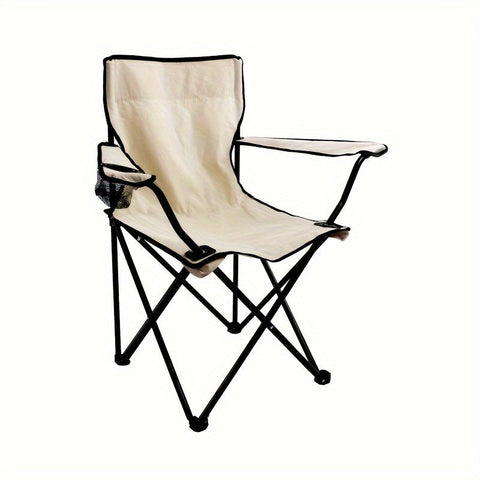 Zusammenklappbarer Campingstuhl mit Seitentasche - Robustes Stahlgestell für Outdoor-Aktivitäten