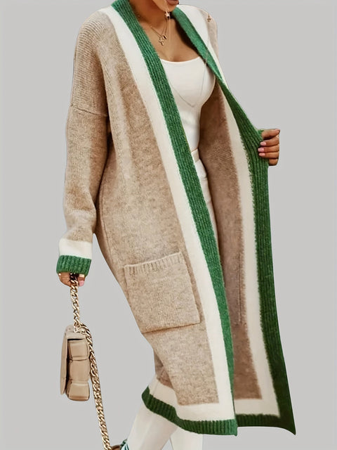 Charlotte Lange Gestrickter Cardigan - Vintage-Inspiriert mit Bunten Akzenten