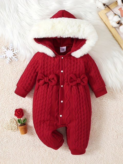 Luna Baby Overall – Niedlicher gesteppten Einteiler mit Schleifen für den Winter