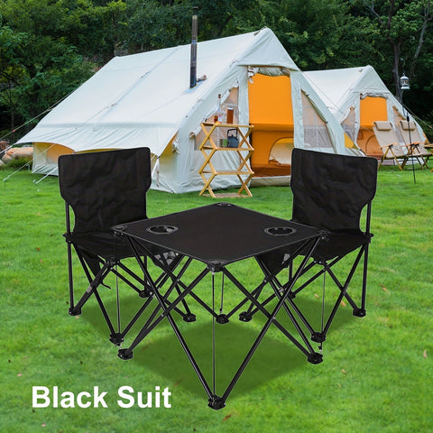 Zusammenklappbares Gartenmöbelset mit Tisch und Stühlen – Tragbar für Camping und BBQ