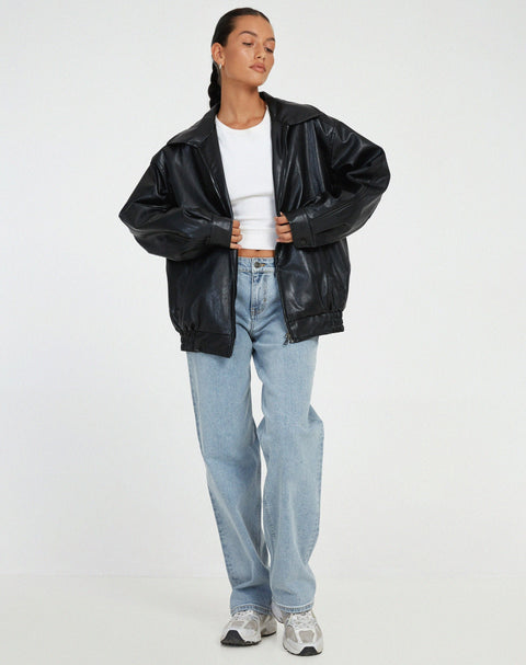 Stoer Oversized Lederjacke – Komfortabel und Trendy für Jeden Tag