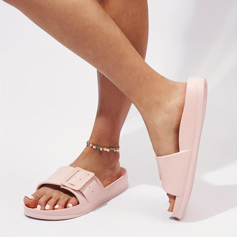 Bequeme Damen Slipper mit Schnalle – Leicht & Verstellbar für Innen und Außen