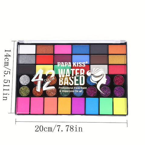 42-Farbige Wasserbasierte Gesichts- und Körperfarbe Set – Perfekt für Kreative Kunst und Malerei