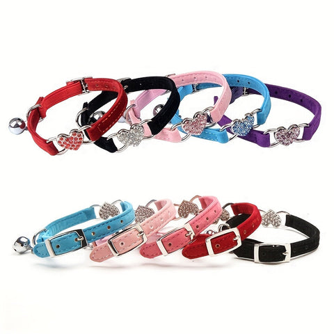Funkelndes Herz Katzenhalsband – Fügen Sie einen luxuriösen Touch zum Look Ihrer Katze hinzu