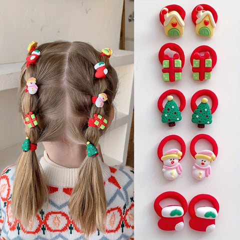 Festliche Weihnachts-Haarband-Set - 10 Stück für märchenhafte Stylings