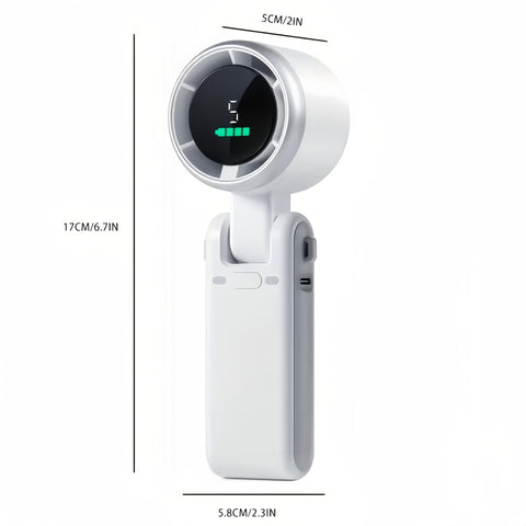 Kompakter Turbo Handventilator – 3-in-1 USB Aufladbar mit 5 Geschwindigkeiten