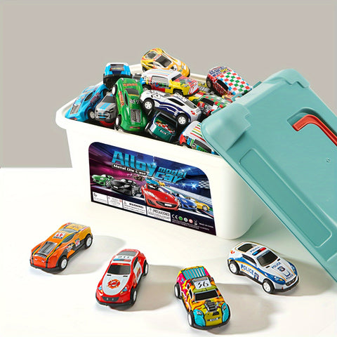 Dynamisches Spielzeugauto-Set mit 50 Autos und Aufbewahrungsbox – Perfektes Geschenk für Kinder