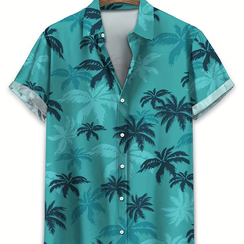 Herren Palmbaum Druck Shirt – Lässiger & Atmungsaktiver Sommerstil