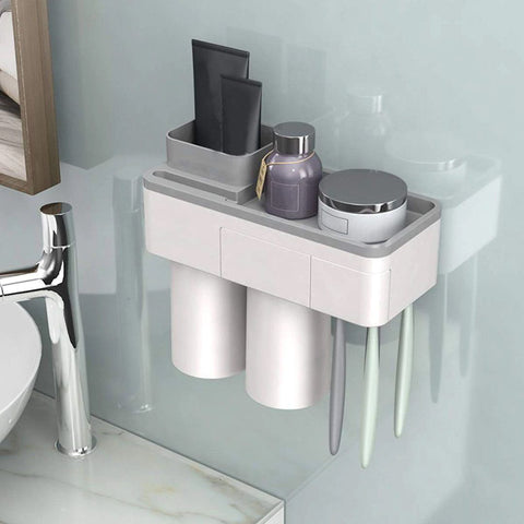 ToothCare - Praktischer Zahnbürstenhalter mit Zahnpastaspender