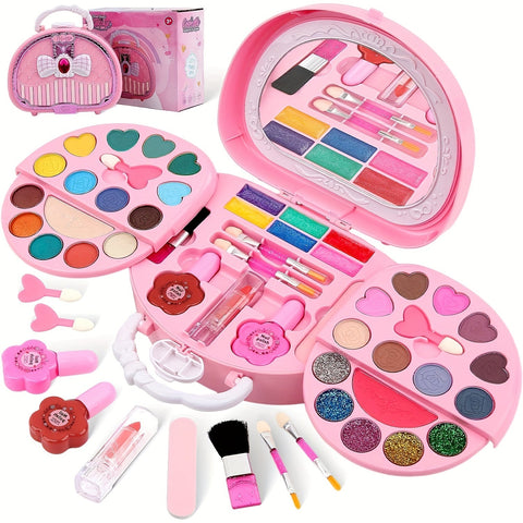 Make-up Set für Mädchen mit Kosmetiktasche - Wunderschönes Geschenk für Deine kleine Prinzessin