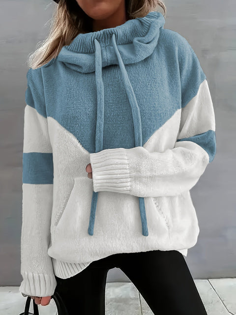 Ava Color Block Hoodie Pullover - Stilvoll und Bequem für Damen