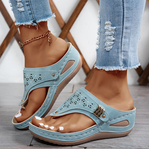 Modische Damen Flip-Flops – Mit Niedrigem Absatz und Offener Zehenpartie