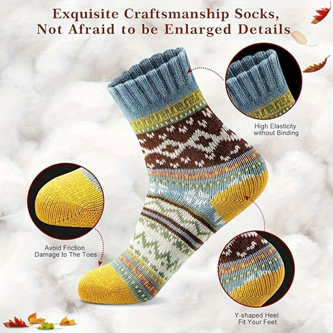 Lola Set von 5 Paar Wintersocken für Damen - Warm und Bequem für die Kalten Monate