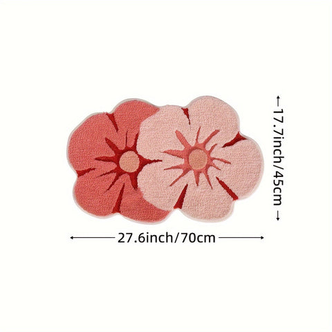 Fluffy Blumen Badezimmerteppich – Absorbierend und Weich für Extra Komfort