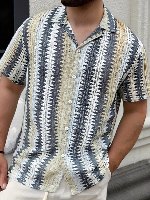 Herren Sommer Casual Kurzarmshirt – Gewebe für einen Frischen Look
