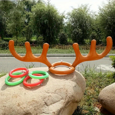 Aufblasbares Rentiergeweih Ringwurfspiel - Lustiges Weihnachts- und Festspiel