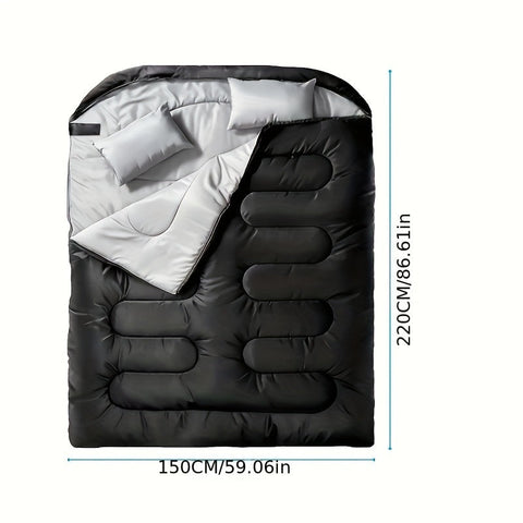 Deluxe 2-in-1 Camping-Schlafsack mit Kissen – Perfekt für Camping und Outdoor-Abenteuer