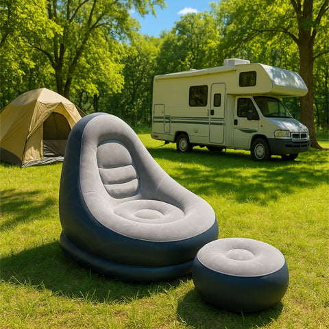 Aufblasbares Sofa Lounger mit Fußstütze - Wasserdicht & Komfortabel