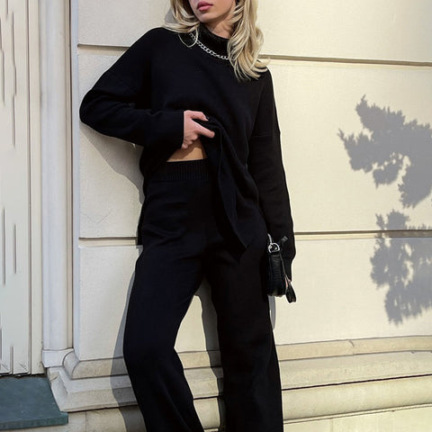 Luna - Eleganter Seitenschlitz Pullover