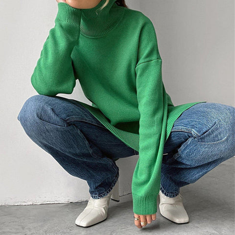 Luna - Eleganter Seitenschlitz Pullover