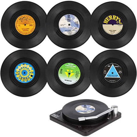Retro Vinyl Untersetzer Set - Schützen Sie Ihre Möbel mit musikalischem Stil