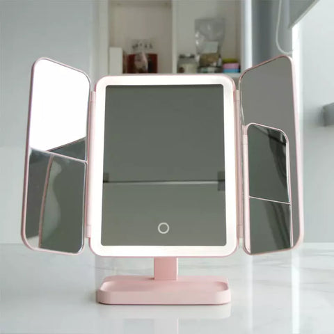 Lumière Make-up Spiegel mit LED Beleuchtung – Verstellbare Vergrößerung und Stilvolle Aufbewahrung