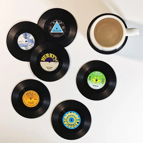 Retro Vinyl Untersetzer Set - Schützen Sie Ihre Möbel mit musikalischem Stil