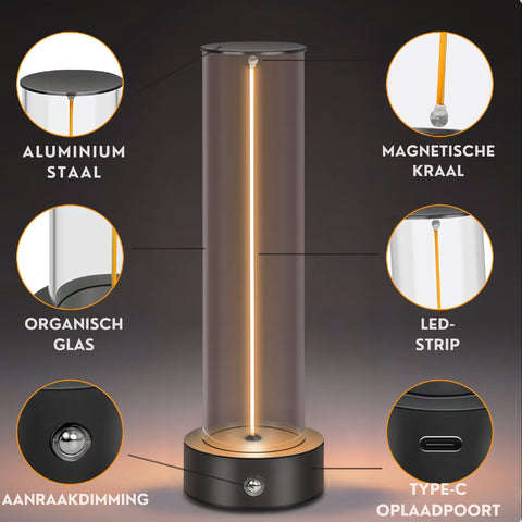LumièreTube Tischlampe - Minimalistisches Design mit 3 Dimmstufen