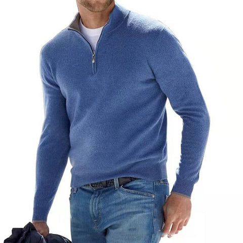 Klassischer Zip-Up Strickpullover – Bequeme Essenzielle für Männer