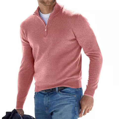 Klassischer Zip-Up Strickpullover – Bequeme Essenzielle für Männer