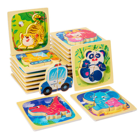 Holzpuzzle mit Tieren für Kinder - Pädagogisch und Spaßig