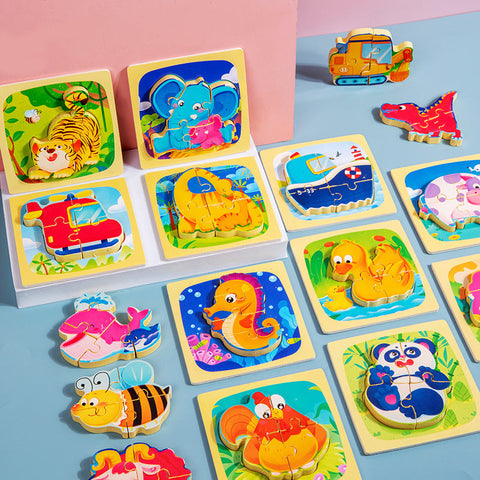 Holzpuzzle mit Tieren für Kinder - Pädagogisch und Spaßig