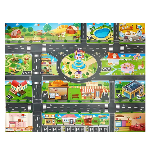 PlayCity - Spielmatte - Autos und Verkehrszeichen