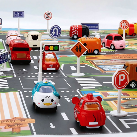 PlayCity - Spielmatte - Autos und Verkehrszeichen